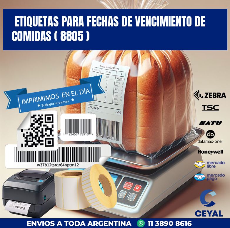 ETIQUETAS PARA FECHAS DE VENCIMIENTO DE COMIDAS ( 8805 )