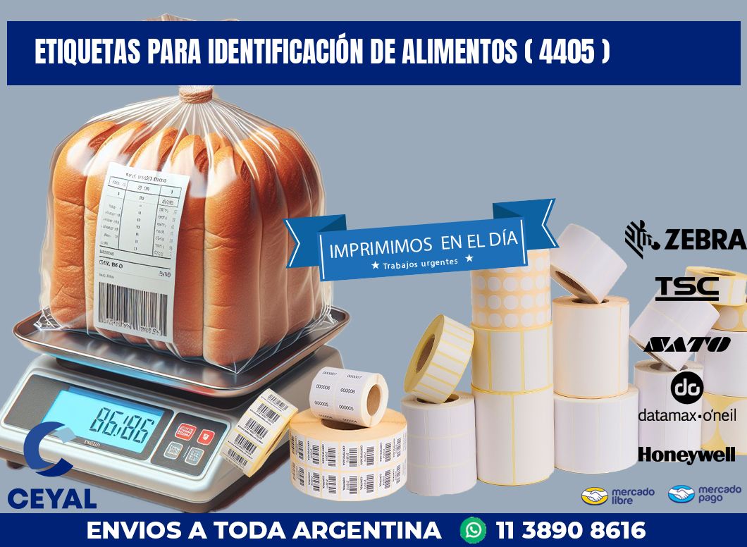 ETIQUETAS PARA IDENTIFICACIÓN DE ALIMENTOS ( 4405 )