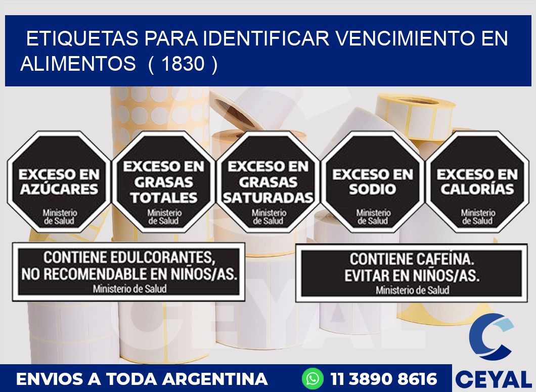 ETIQUETAS PARA IDENTIFICAR VENCIMIENTO EN ALIMENTOS ( 1830 )