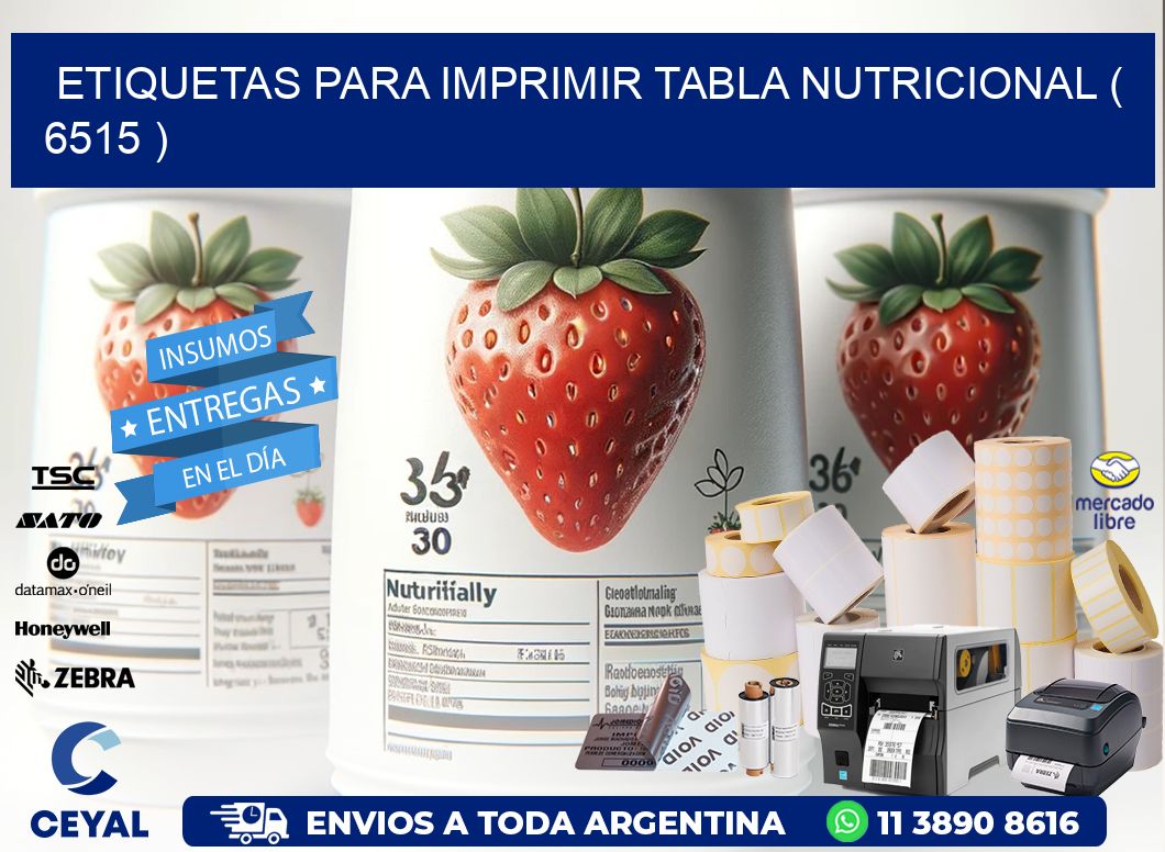 ETIQUETAS PARA IMPRIMIR TABLA NUTRICIONAL ( 6515 )