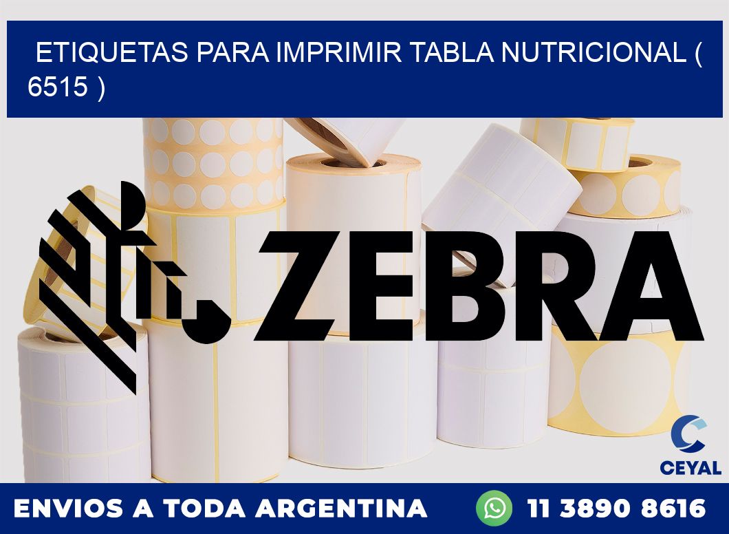 ETIQUETAS PARA IMPRIMIR TABLA NUTRICIONAL ( 6515 )