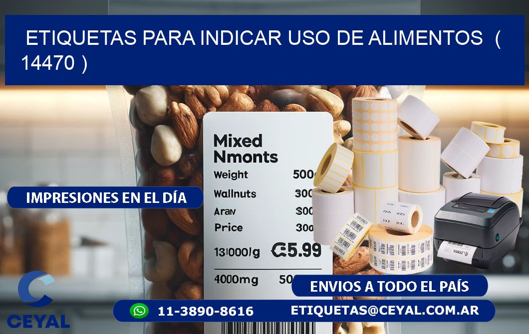 ETIQUETAS PARA INDICAR USO DE ALIMENTOS  ( 14470 )
