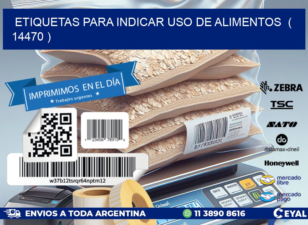 ETIQUETAS PARA INDICAR USO DE ALIMENTOS  ( 14470 )