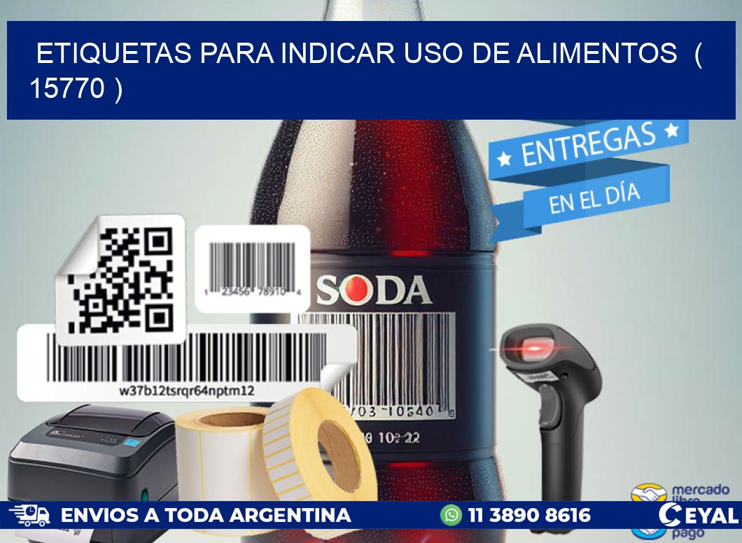 ETIQUETAS PARA INDICAR USO DE ALIMENTOS  ( 15770 )