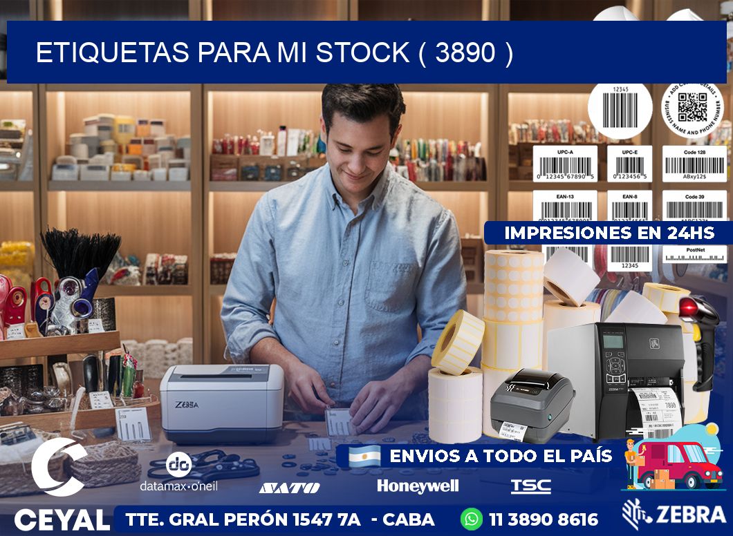 ETIQUETAS PARA MI STOCK ( 3890 )