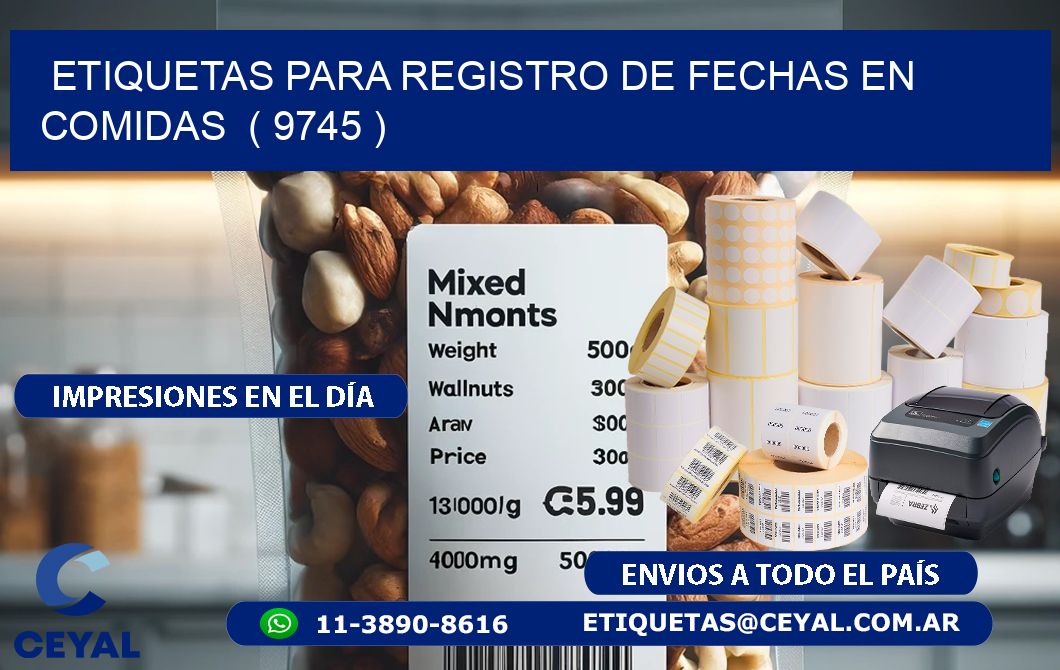 ETIQUETAS PARA REGISTRO DE FECHAS EN COMIDAS  ( 9745 )
