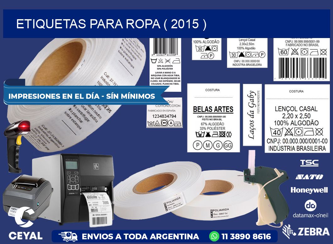 ETIQUETAS PARA ROPA ( 2015 )