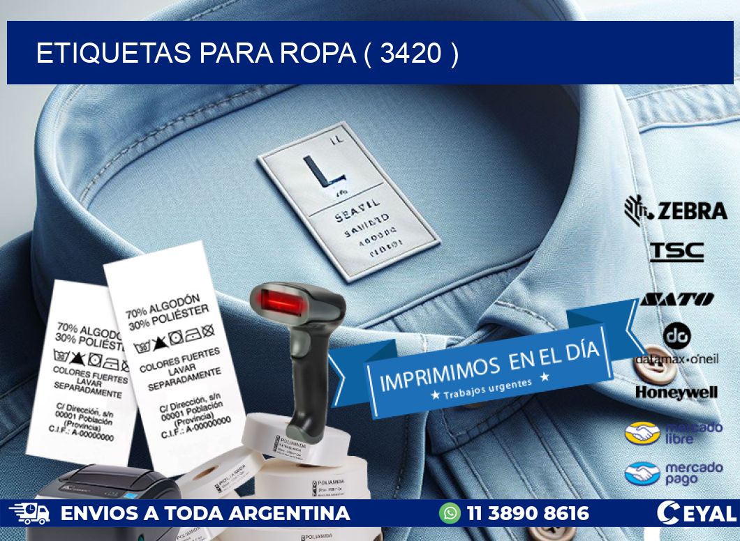 ETIQUETAS PARA ROPA ( 3420 )