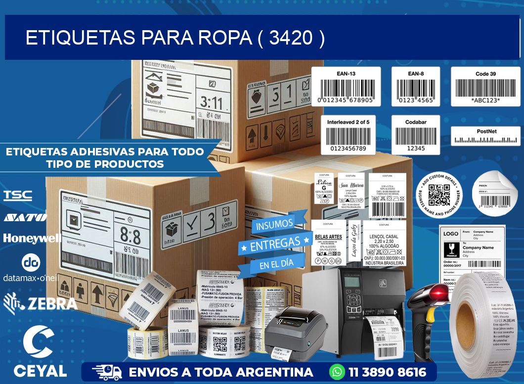 ETIQUETAS PARA ROPA ( 3420 )