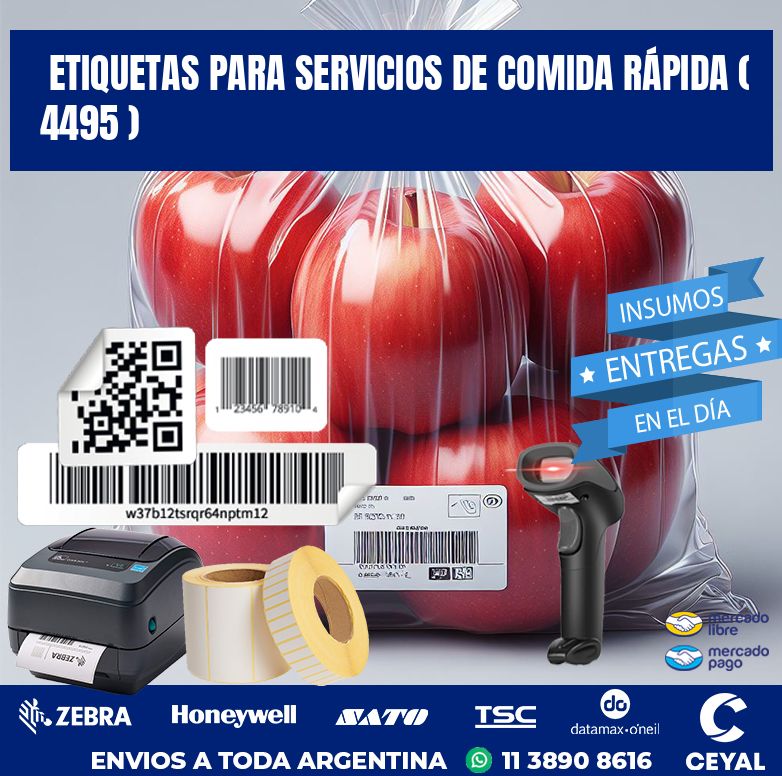 ETIQUETAS PARA SERVICIOS DE COMIDA RÁPIDA ( 4495 )