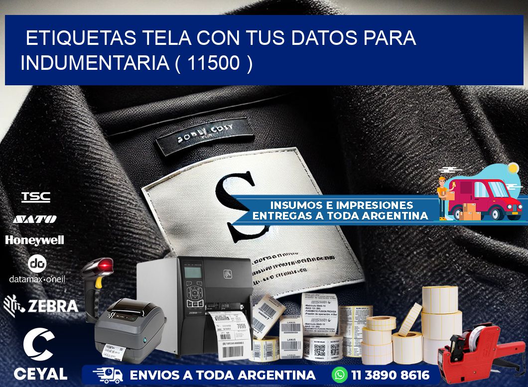 ETIQUETAS TELA CON TUS DATOS PARA INDUMENTARIA ( 11500 )