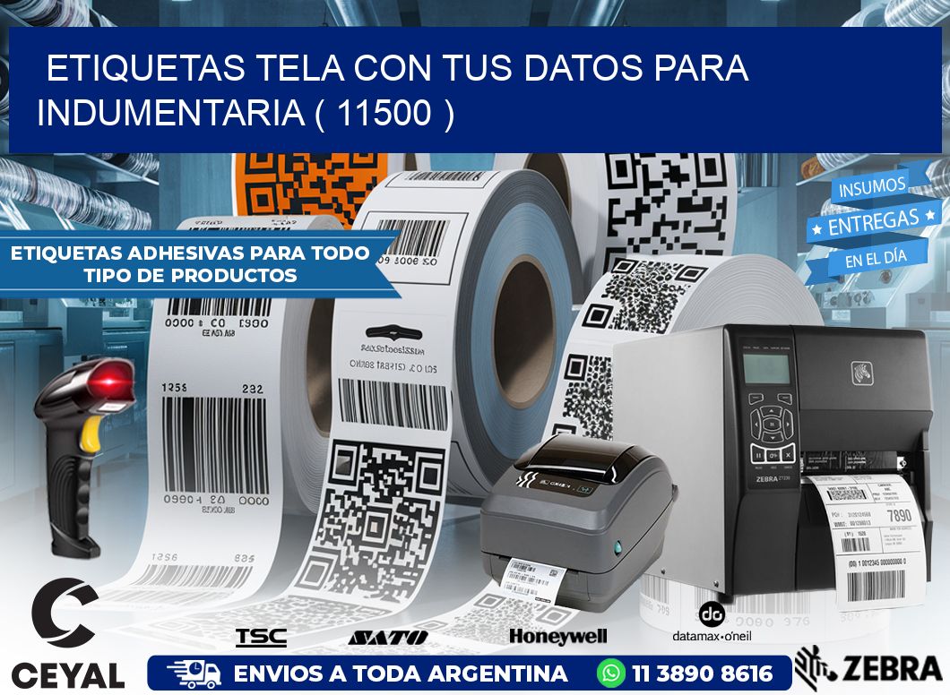 ETIQUETAS TELA CON TUS DATOS PARA INDUMENTARIA ( 11500 )
