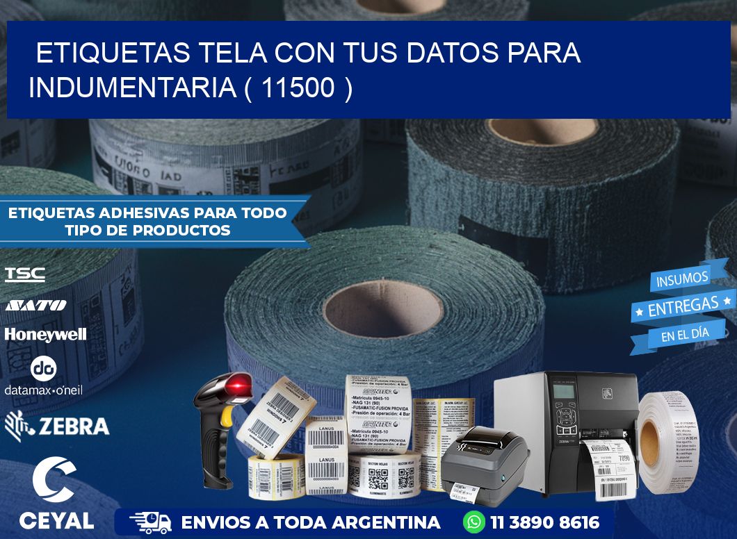 ETIQUETAS TELA CON TUS DATOS PARA INDUMENTARIA ( 11500 )