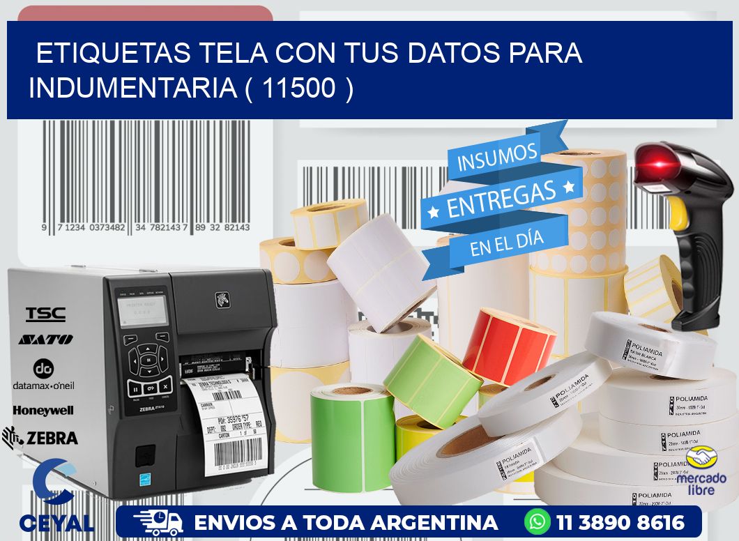 ETIQUETAS TELA CON TUS DATOS PARA INDUMENTARIA ( 11500 )