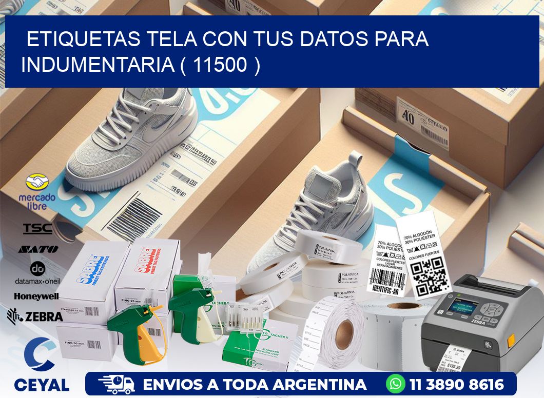 ETIQUETAS TELA CON TUS DATOS PARA INDUMENTARIA ( 11500 )