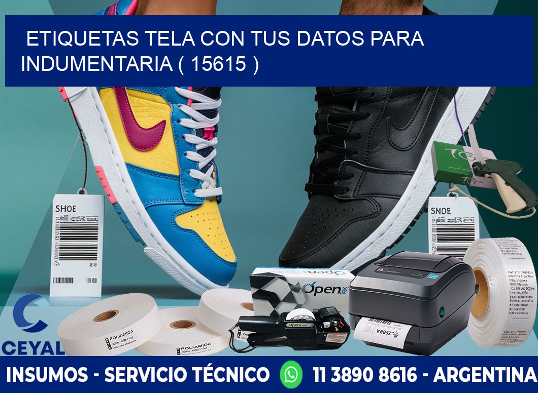 ETIQUETAS TELA CON TUS DATOS PARA INDUMENTARIA ( 15615 )