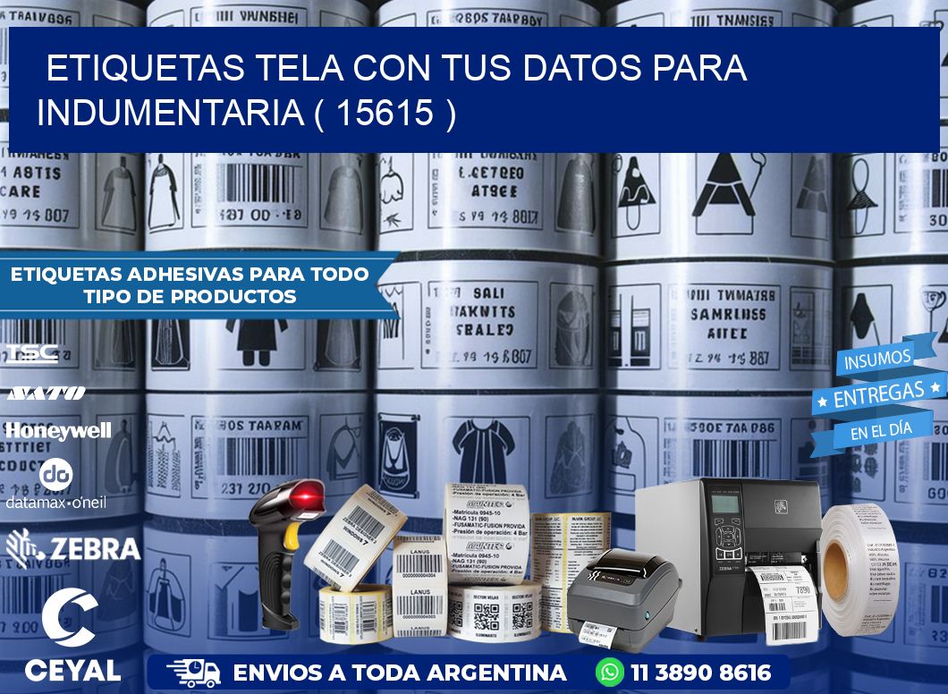 ETIQUETAS TELA CON TUS DATOS PARA INDUMENTARIA ( 15615 )