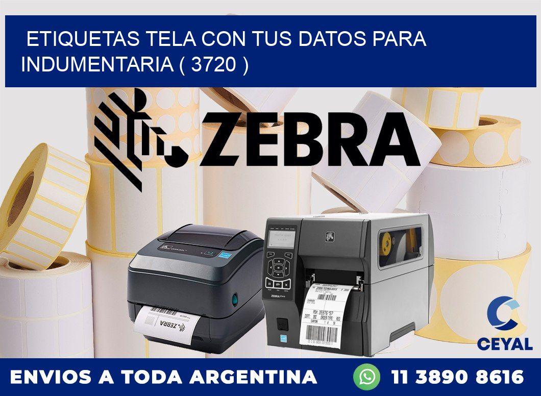 ETIQUETAS TELA CON TUS DATOS PARA INDUMENTARIA ( 3720 )