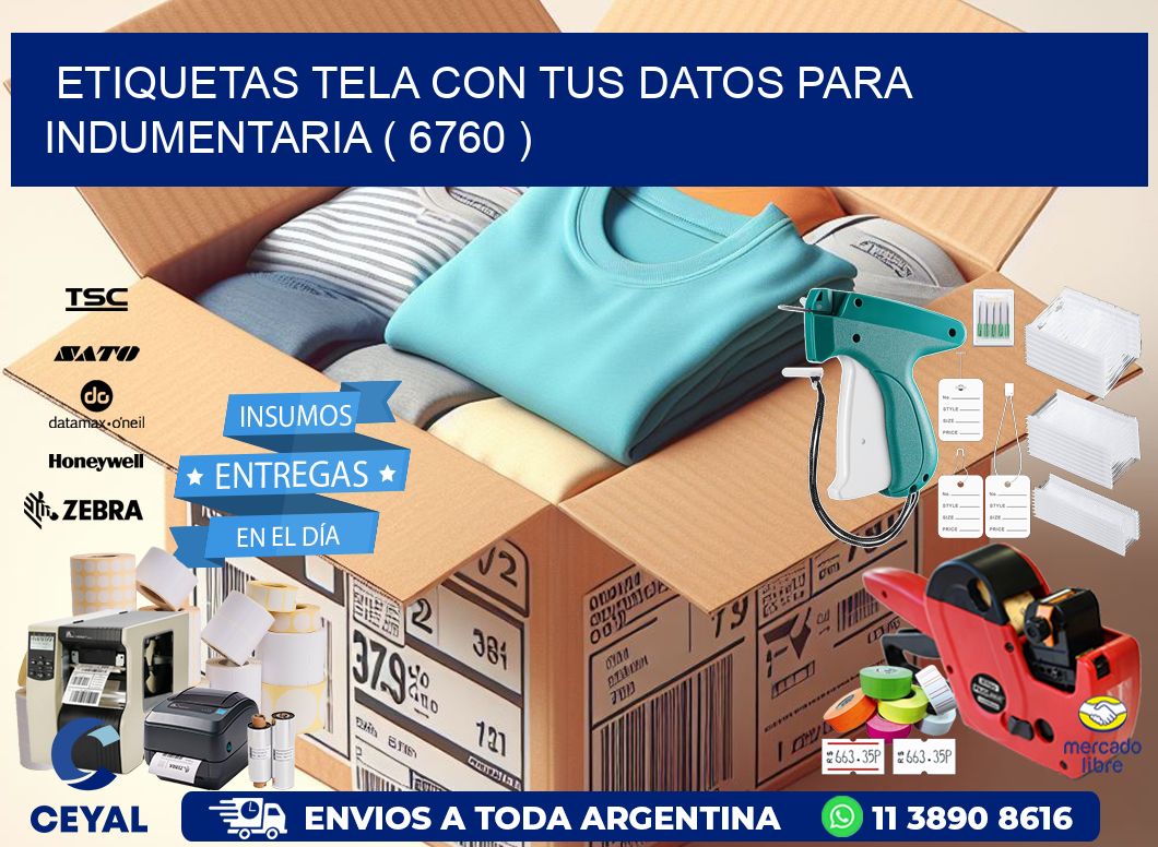 ETIQUETAS TELA CON TUS DATOS PARA INDUMENTARIA ( 6760 )