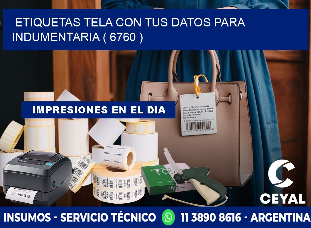 ETIQUETAS TELA CON TUS DATOS PARA INDUMENTARIA ( 6760 )