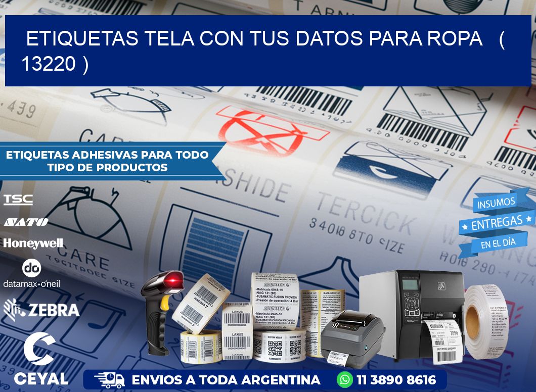 ETIQUETAS TELA CON TUS DATOS PARA ROPA   ( 13220 )