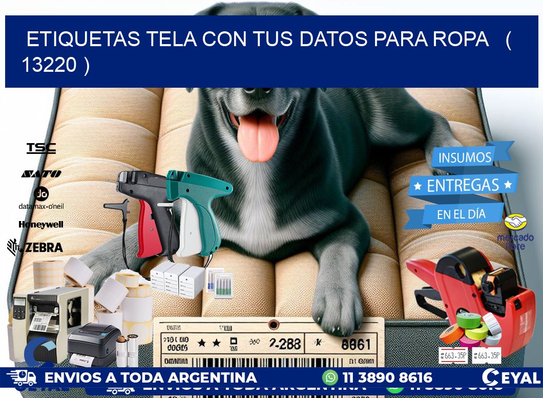 ETIQUETAS TELA CON TUS DATOS PARA ROPA ( 13220 )