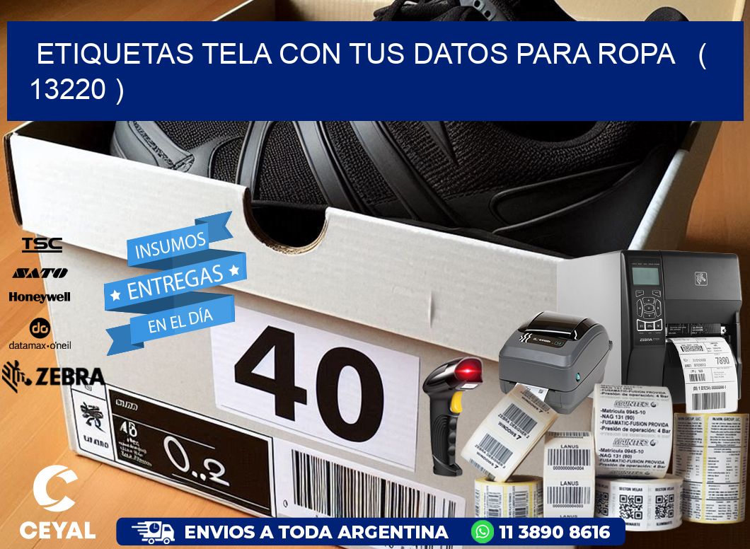 ETIQUETAS TELA CON TUS DATOS PARA ROPA ( 13220 )
