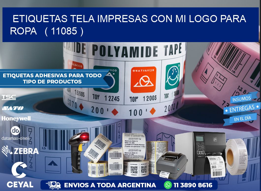 ETIQUETAS TELA IMPRESAS CON MI LOGO PARA ROPA   ( 11085 )