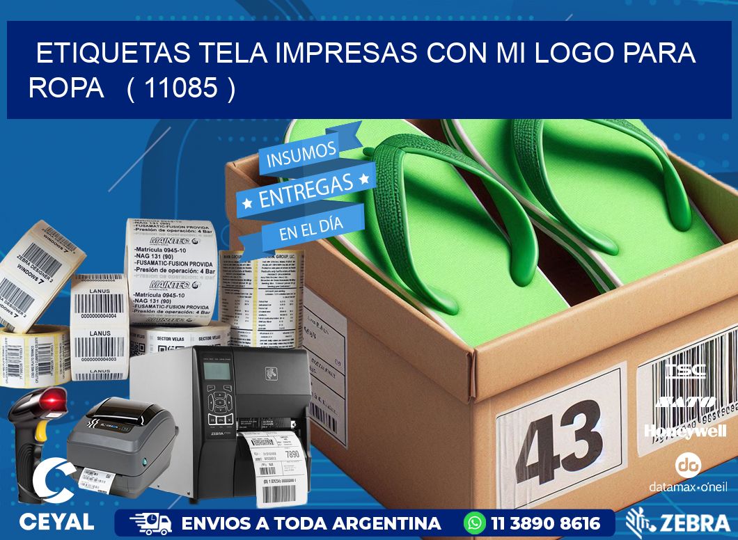 ETIQUETAS TELA IMPRESAS CON MI LOGO PARA ROPA ( 11085 )