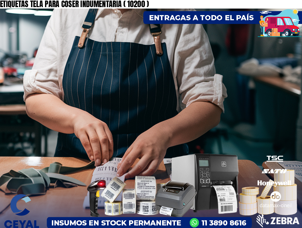 ETIQUETAS TELA PARA COSER INDUMENTARIA ( 10200 )