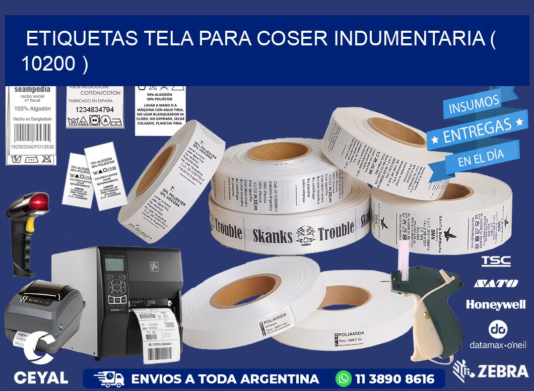 ETIQUETAS TELA PARA COSER INDUMENTARIA ( 10200 )