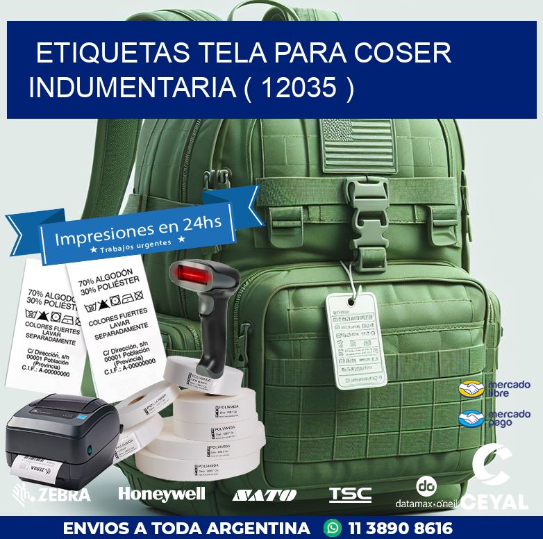 ETIQUETAS TELA PARA COSER INDUMENTARIA ( 12035 )