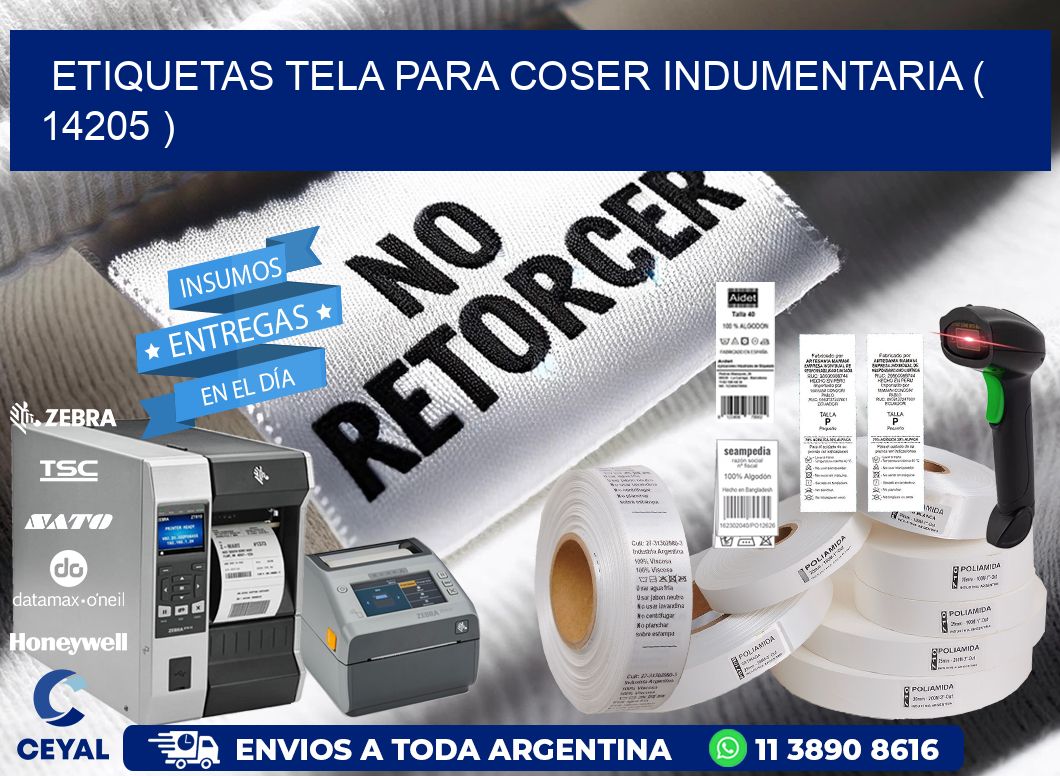 ETIQUETAS TELA PARA COSER INDUMENTARIA ( 14205 )