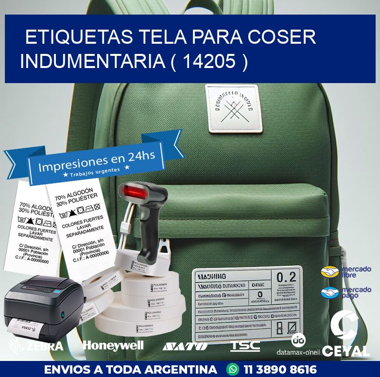 ETIQUETAS TELA PARA COSER INDUMENTARIA ( 14205 )