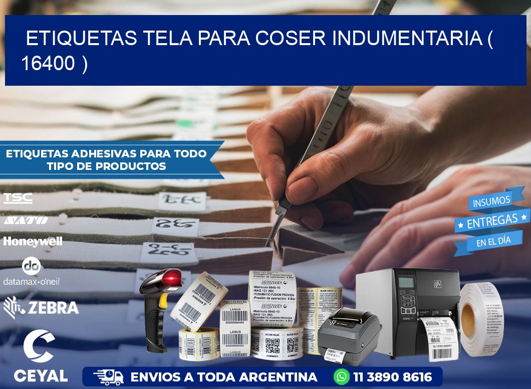 ETIQUETAS TELA PARA COSER INDUMENTARIA ( 16400 )