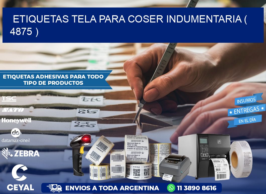 ETIQUETAS TELA PARA COSER INDUMENTARIA ( 4875 )