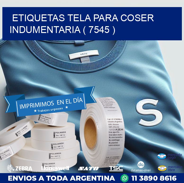 ETIQUETAS TELA PARA COSER INDUMENTARIA ( 7545 )