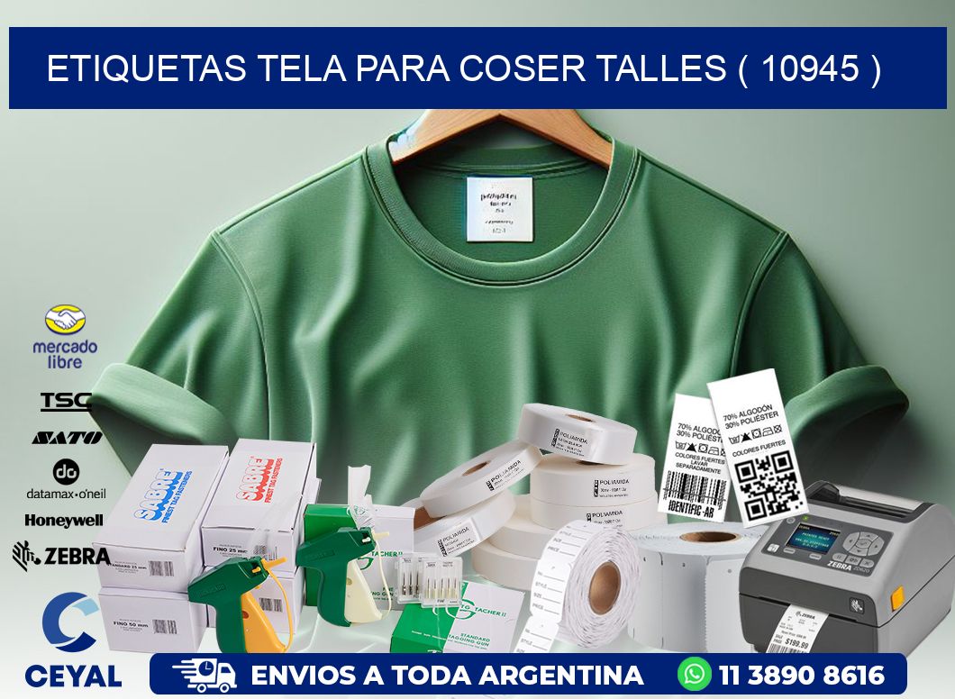 ETIQUETAS TELA PARA COSER TALLES ( 10945 )