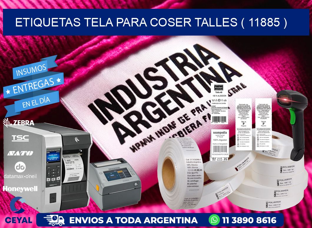 ETIQUETAS TELA PARA COSER TALLES ( 11885 )
