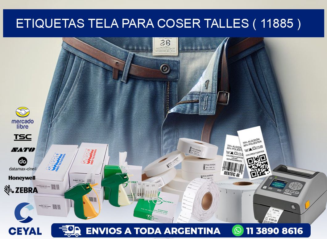 ETIQUETAS TELA PARA COSER TALLES ( 11885 )