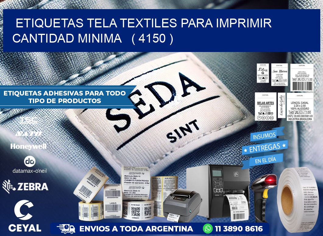 ETIQUETAS TELA TEXTILES PARA IMPRIMIR CANTIDAD MINIMA ( 4150 )