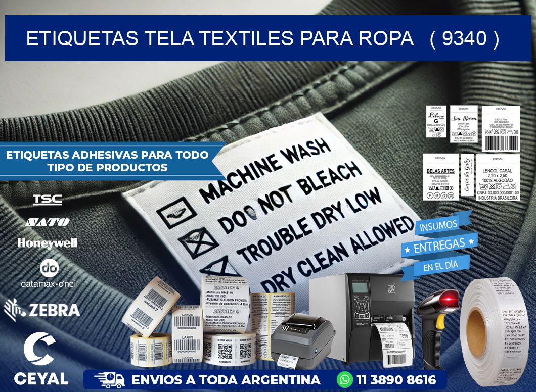 ETIQUETAS TELA TEXTILES PARA ROPA   ( 9340 )