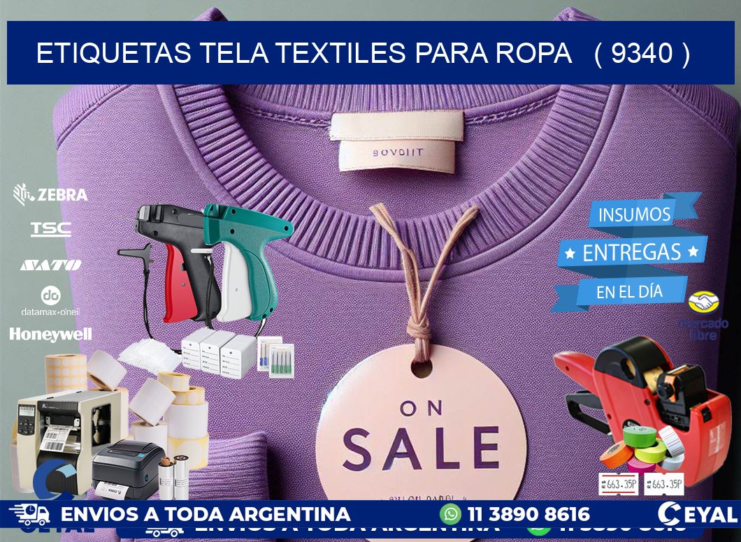 ETIQUETAS TELA TEXTILES PARA ROPA   ( 9340 )