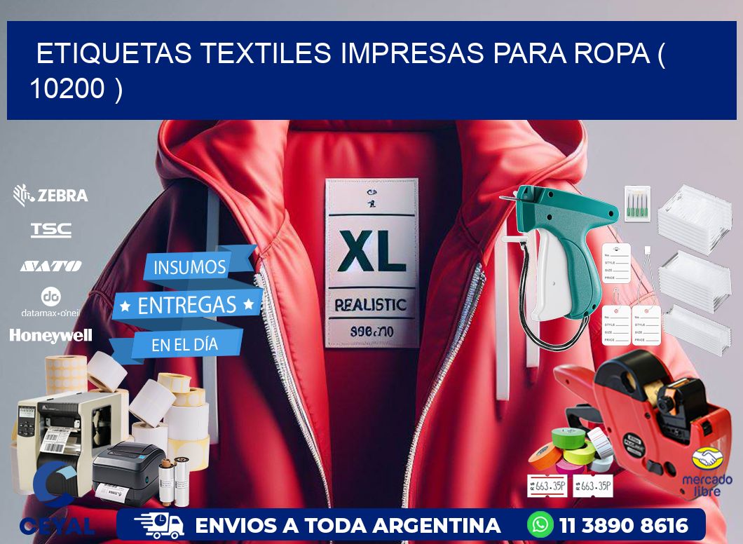 ETIQUETAS TEXTILES IMPRESAS PARA ROPA ( 10200 )