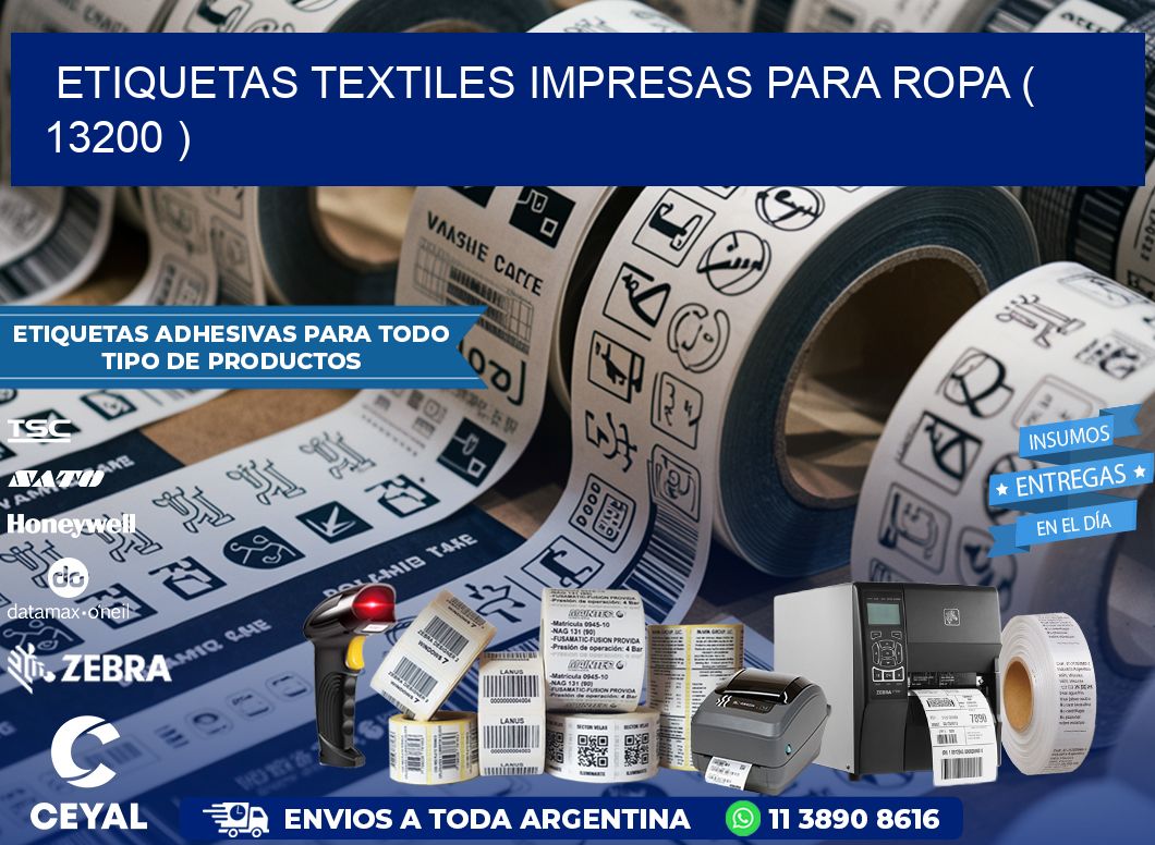 ETIQUETAS TEXTILES IMPRESAS PARA ROPA ( 13200 )
