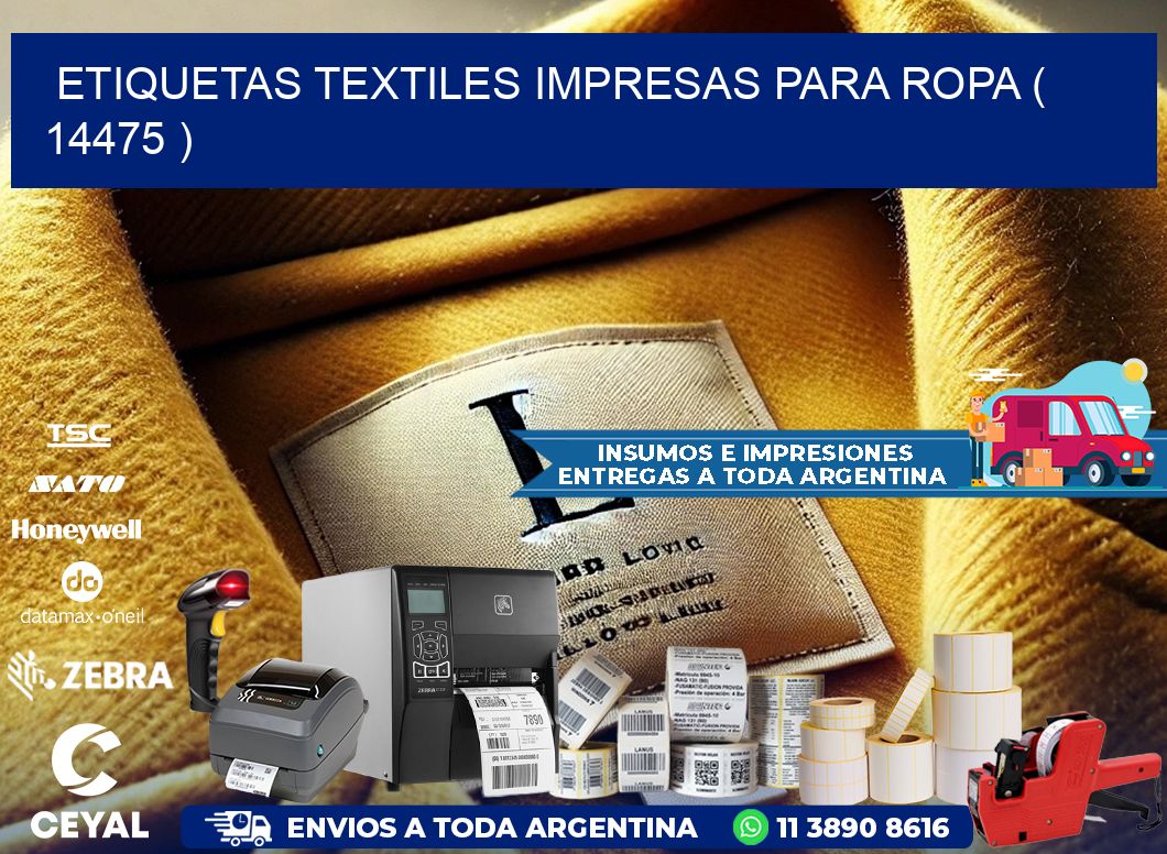 ETIQUETAS TEXTILES IMPRESAS PARA ROPA ( 14475 )