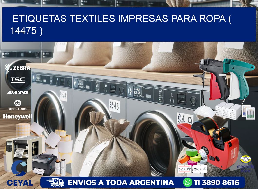 ETIQUETAS TEXTILES IMPRESAS PARA ROPA ( 14475 )