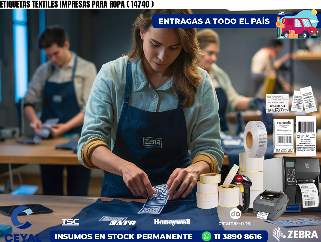 ETIQUETAS TEXTILES IMPRESAS PARA ROPA ( 14740 )