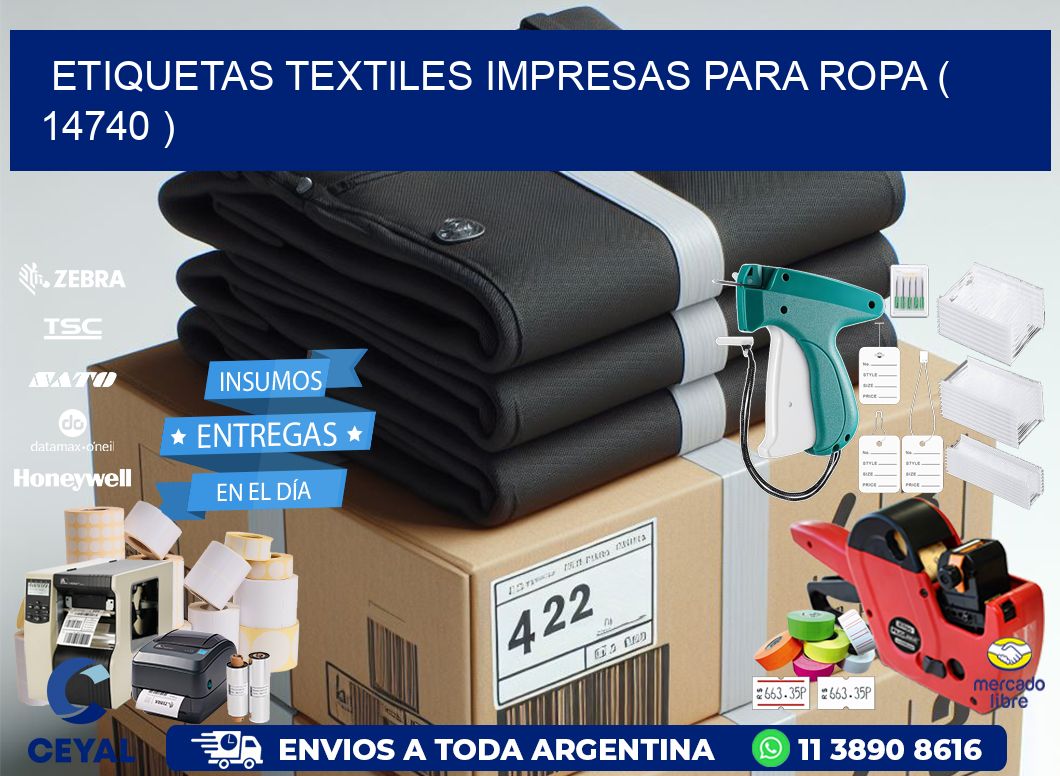ETIQUETAS TEXTILES IMPRESAS PARA ROPA ( 14740 )