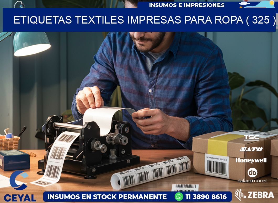 ETIQUETAS TEXTILES IMPRESAS PARA ROPA ( 325 )